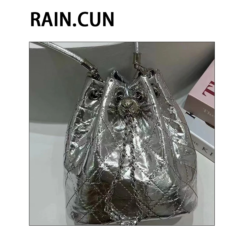 【母亲节礼物】ZT-D9672-金属银-RAIN.CUN轻奢小众时尚女士包