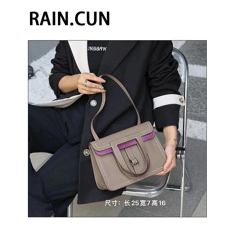 【母亲节礼物】XKY-3931-大象灰轻奢小众设计感时尚百搭ins女士包