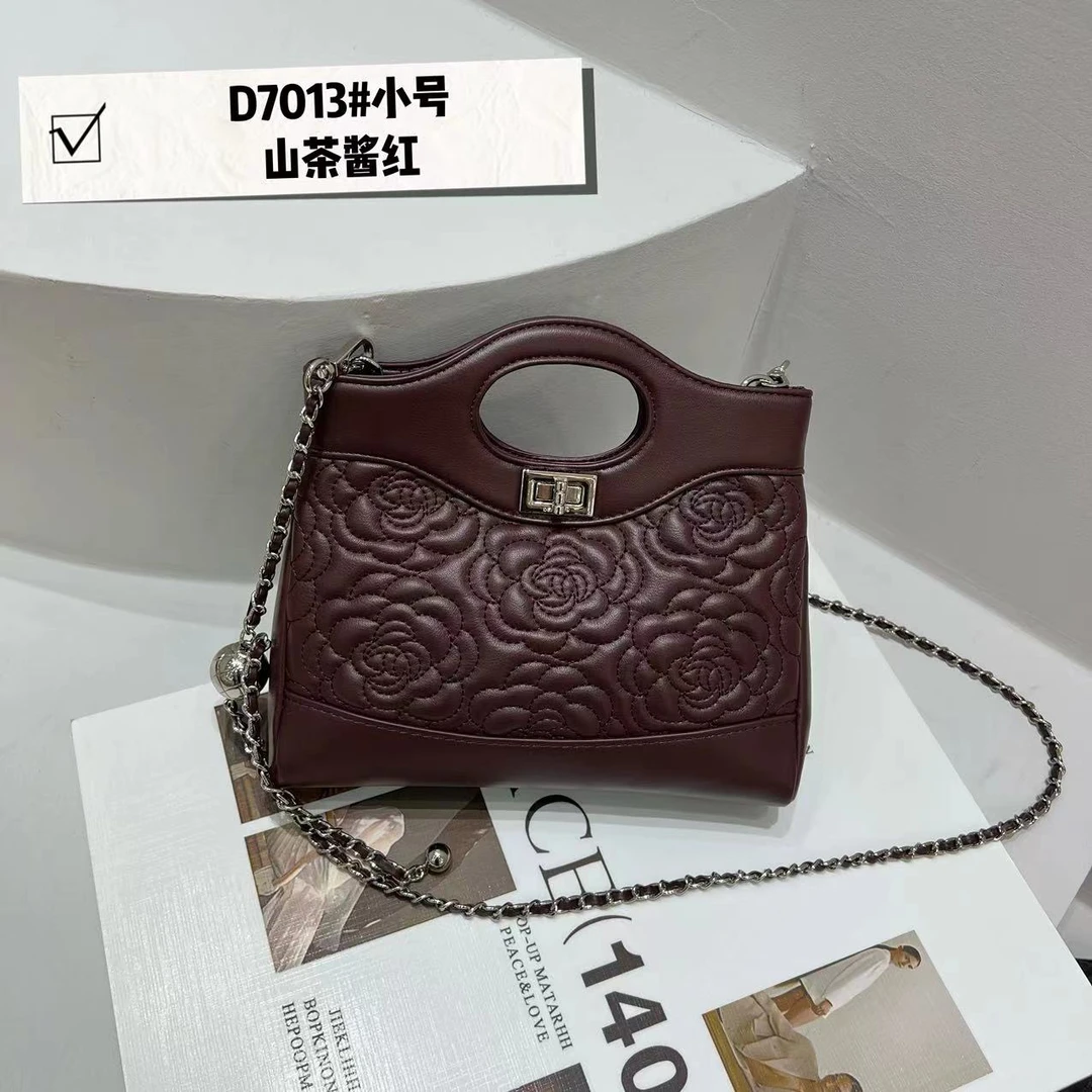 【母亲节礼物】ZT-D7013-山茶酱红RAIN.CUN轻奢小众时尚女士包