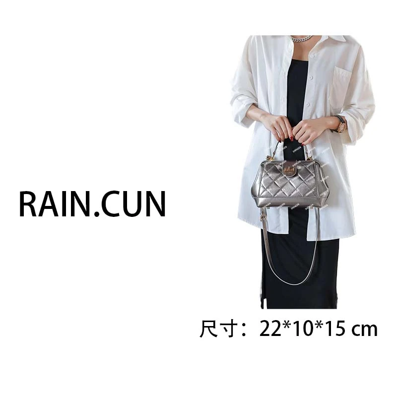 【母亲节礼物】SKL-F6089-银色-RAIN.CUN轻奢小众女士包22*10*15