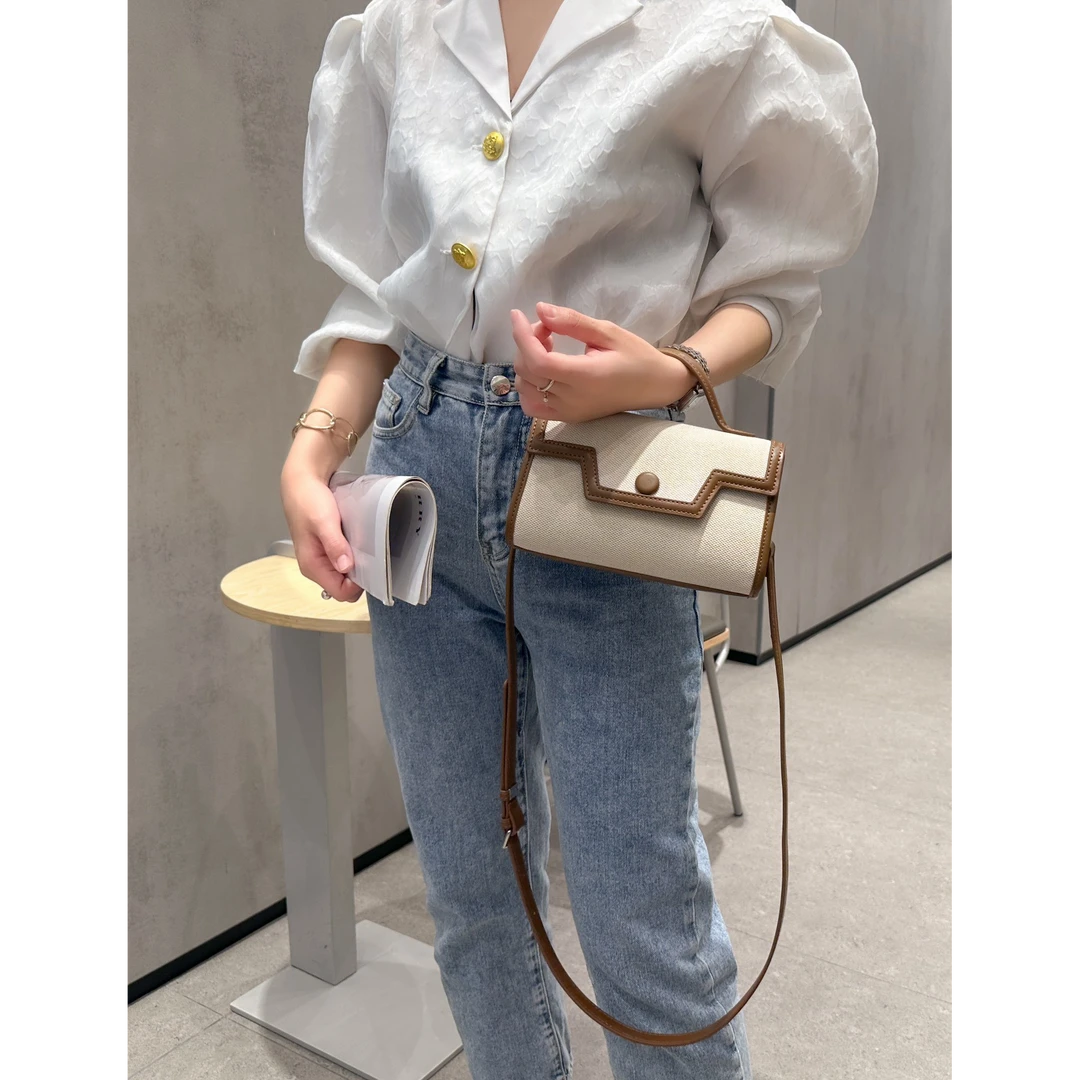 【母亲节礼物】QYX-9318-1-米白色RAIN.CUN轻奢小众时尚女士包