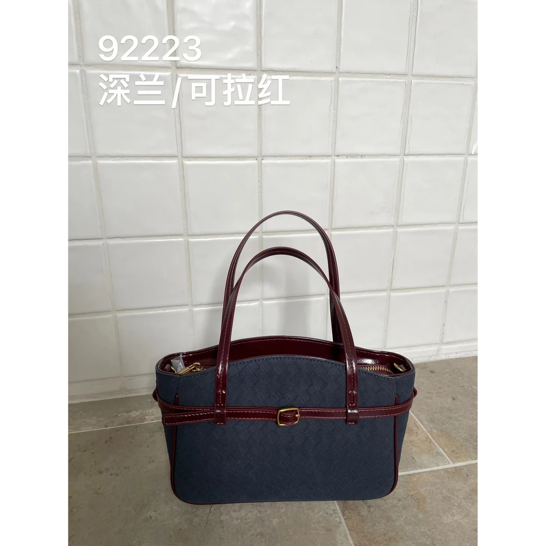 【母亲节礼物】SK-92223-深兰/可拉红RAIN.CUN轻奢小众时尚女士包