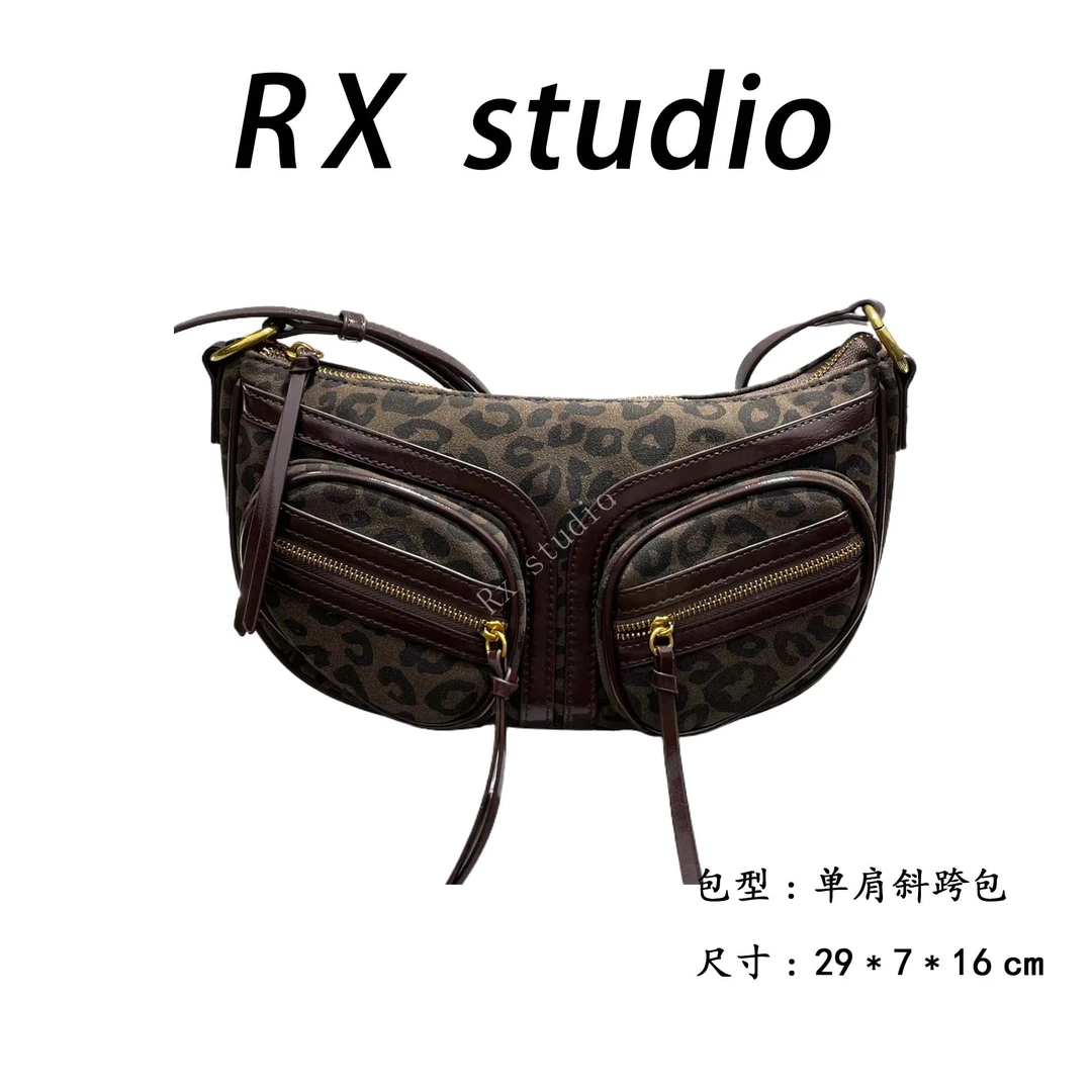 【母亲节礼物】SK-62626-咖啡/豹纹休闲百搭小众简约单肩气质女包