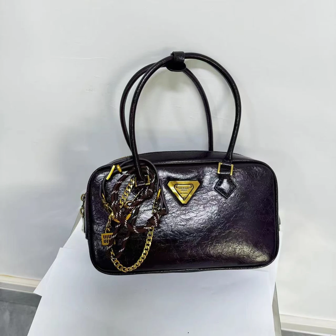 【母亲节礼物】SD-3689-黑加伦紫RAIN.CUN轻奢小众时尚女士包