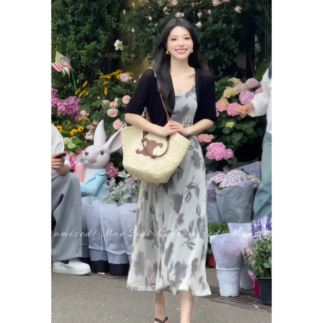 【蔷薇之恋】休闲女士气质白色轻奢时尚百搭设计师连衣裙