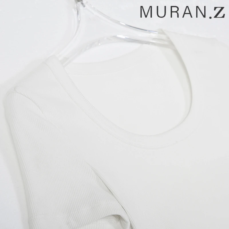 【猫七七】「冰凉一夏」科技感凉爽高弹U领T恤2XTJJ0715