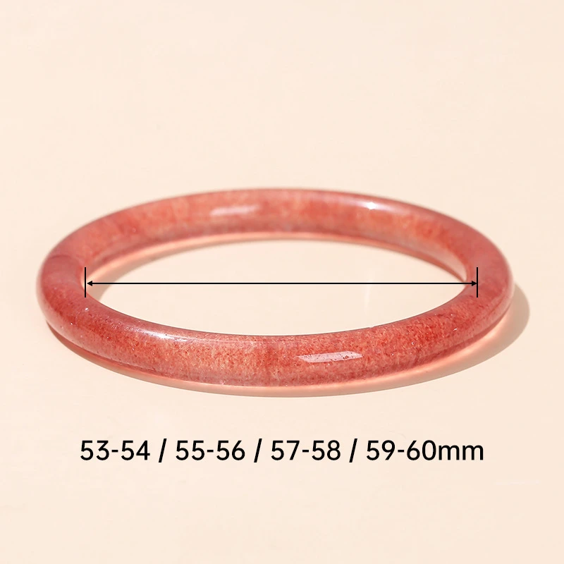 天然草莓晶晶手镯宽条水晶镯子【圈口53mm-60mm】多样性发一