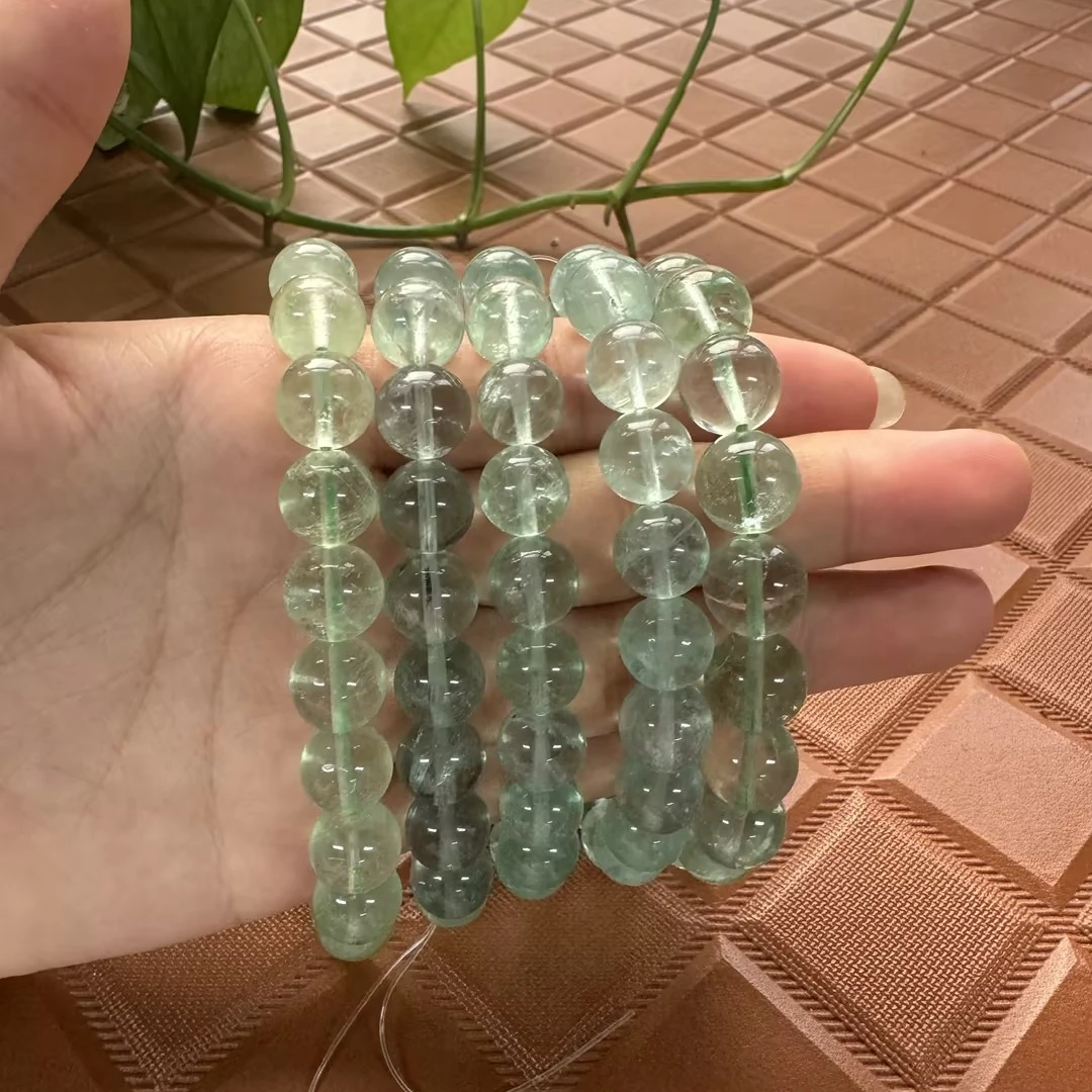 天然绿萤石手链彩虹碧玺糖果色透体绿水晶手链时尚单圈多样性发一