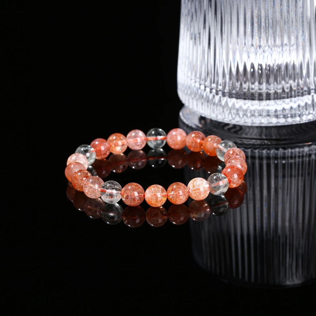 天然金点阿鲁沙手链闺蜜时尚百搭素圈红色彩色单圈手串多样性发一