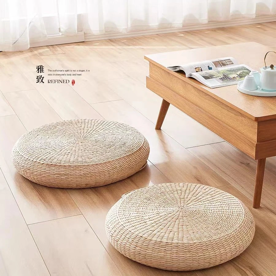 精编草墩50*10手工蒲团坐垫地上家用客厅坐墩圆形加厚客厅蒲团