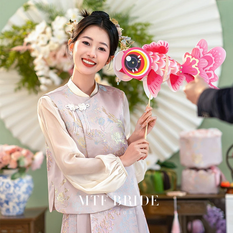 满庭芳【烟雨】马面裙2025新款女春夏小个子新中式礼服礼裙仙气