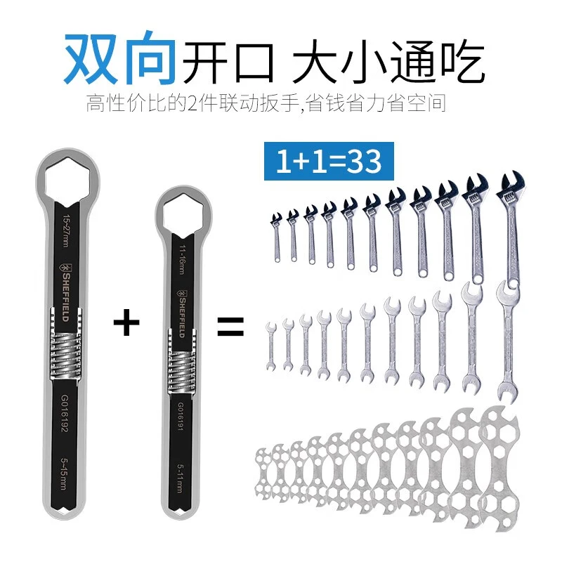 【图文视频】万克宝联动万能扳手5-16mm5-27mm多功能梅花扳手两用