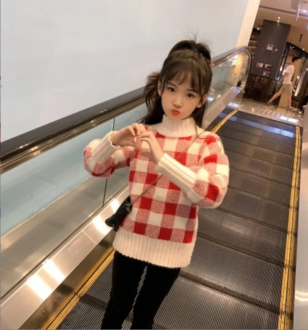 A8-633唯冬季儿童格子毛衣（SY0122）