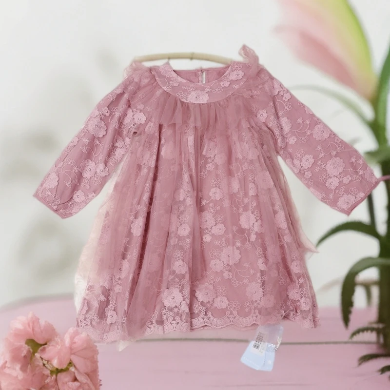 A1-523宝儿童时尚春秋网纱蕾丝裙(M2030525)