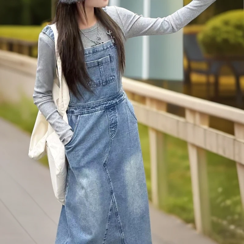 B7-131春秋时尚百搭牛仔背带裙(JX-82440）