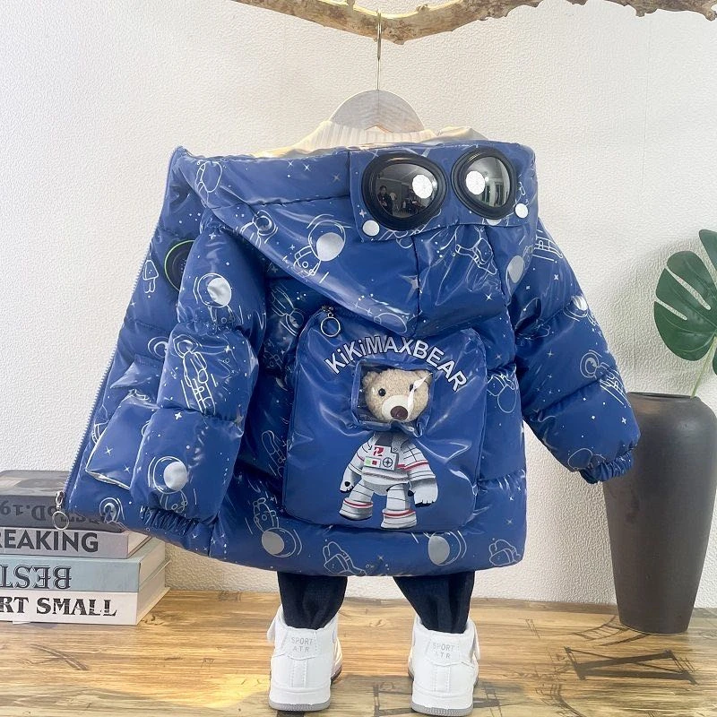 男童冬季棉服2025新款儿童加绒加厚中小童棉袄免洗棉衣洋气外套潮