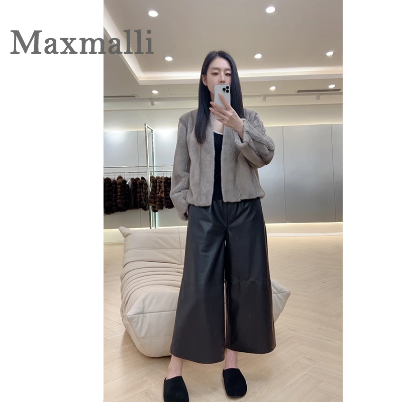 【 Maxmalli 】天鹅绒貂皮大衣女整貂小个子款显瘦水貂毛皮草外套女