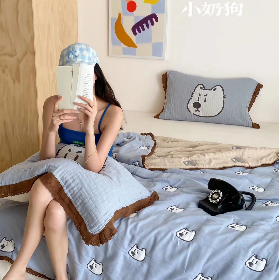 嘎嘎柔软-泡芙秋冬被纯棉全棉可水洗一体被