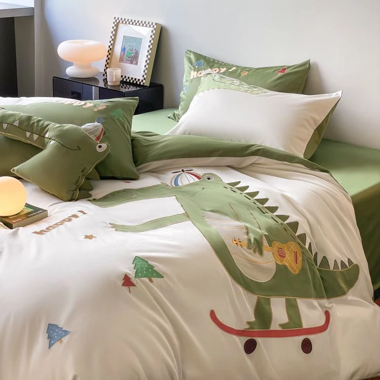 【尊荣】今日必拍-春夏新品100支CR工艺全棉四件套可爱卡通套件