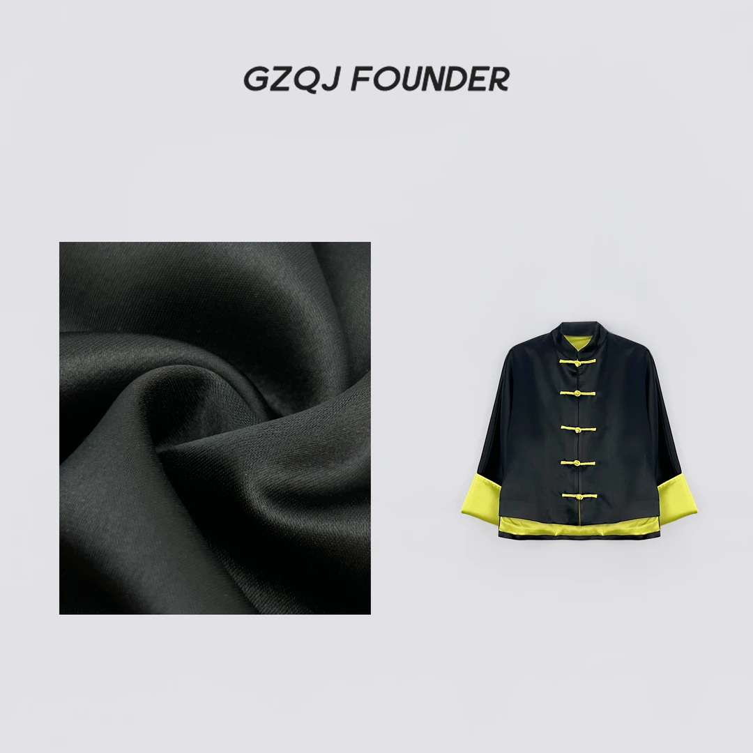 广州琴姐【忘川眉】2024春季新款拼色长袖国风中式衬衫外套50186