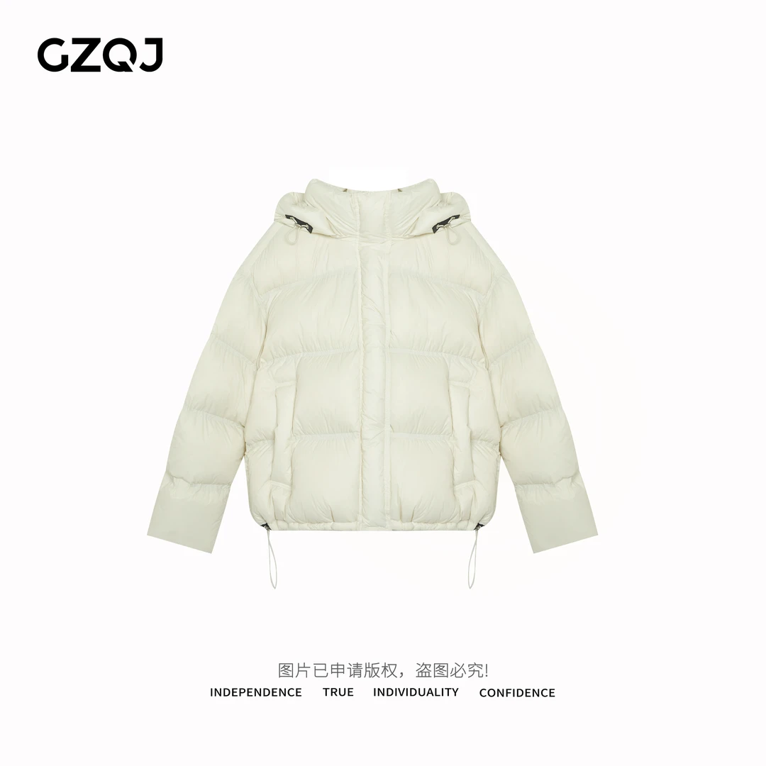 广州琴姐【半岛徒步】时尚云朵泡芙保暖连帽面包羽绒服外套女冬9818