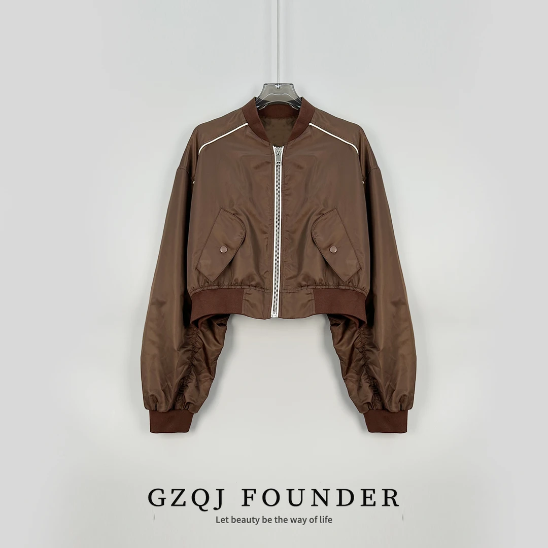 GZQJ【西雅图】小众设计感百搭时尚潮流宽松棒球服外套 4217