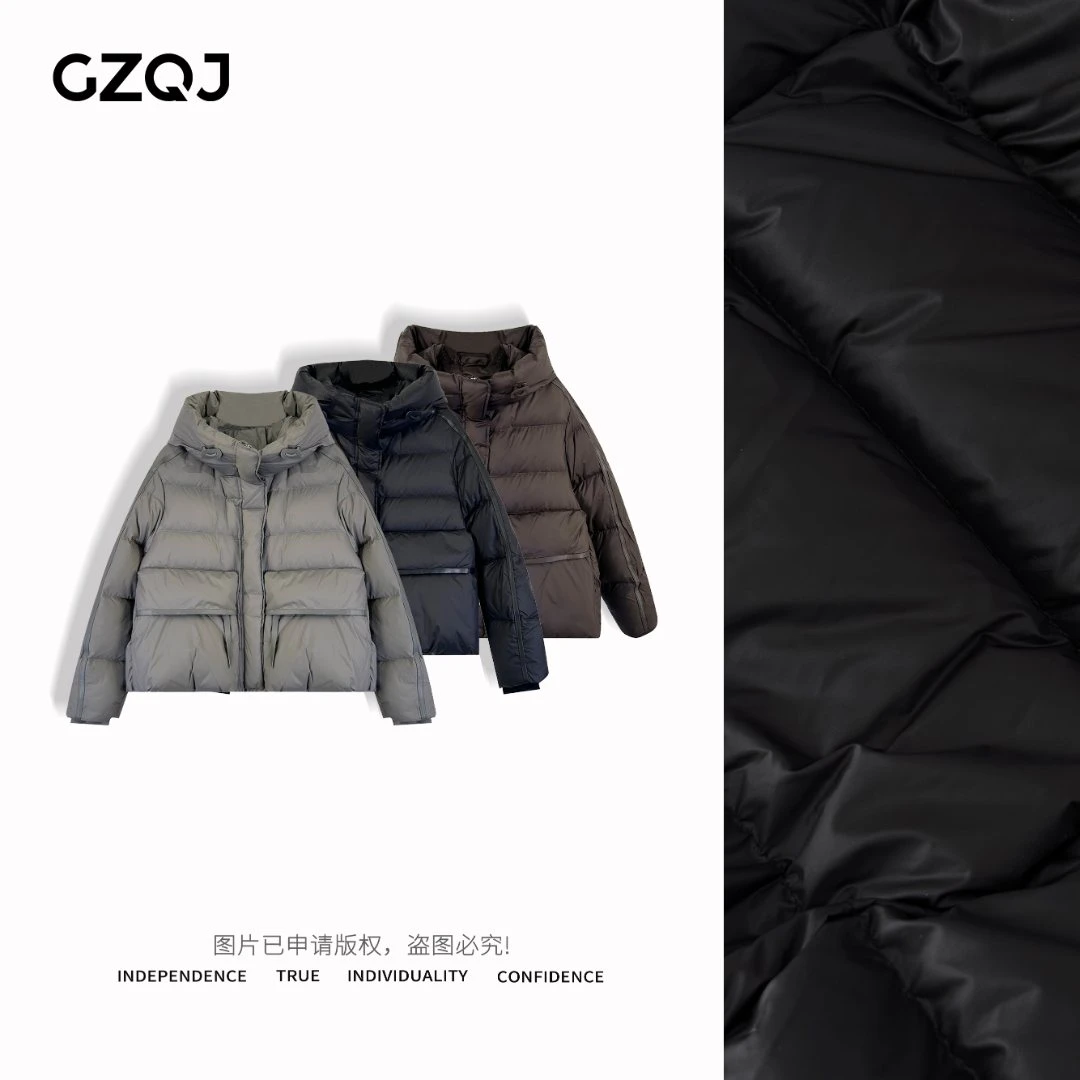 广州琴姐【奇遇暖冬】冬季保暖短款连帽宽松羽绒服外套上衣女7389