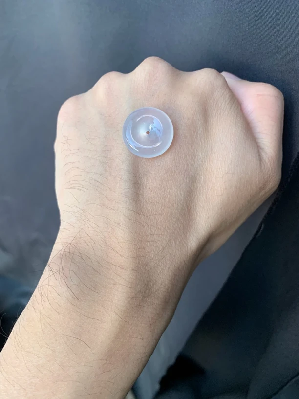 吊坠天然缅甸翡翠玻璃种白月光平安扣