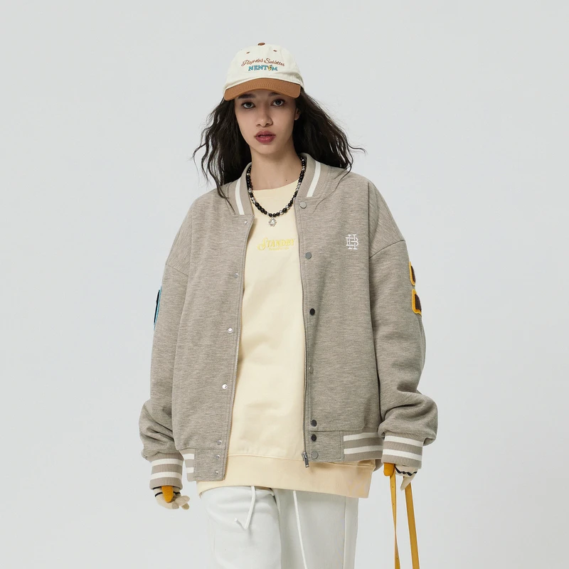 【INXX】HIP AND BONE 字母绣花棉服情侣棒球服外套潮牌 HID4161640