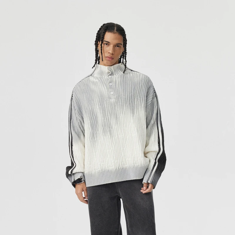 【交个朋友专属】【INXX】APYD复古感破洞针织衫扎染毛衣APE4060888