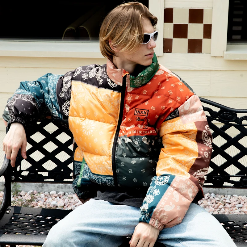 【INXX】STREET潮牌冬季印花色保暖短款羽绒服情侣ISD4151658