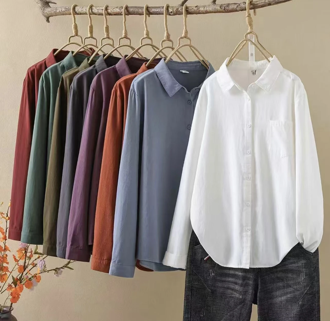 2024冬季新款加绒加厚保暖磨毛衬衫时尚休闲百搭女士衬衣打底长袖