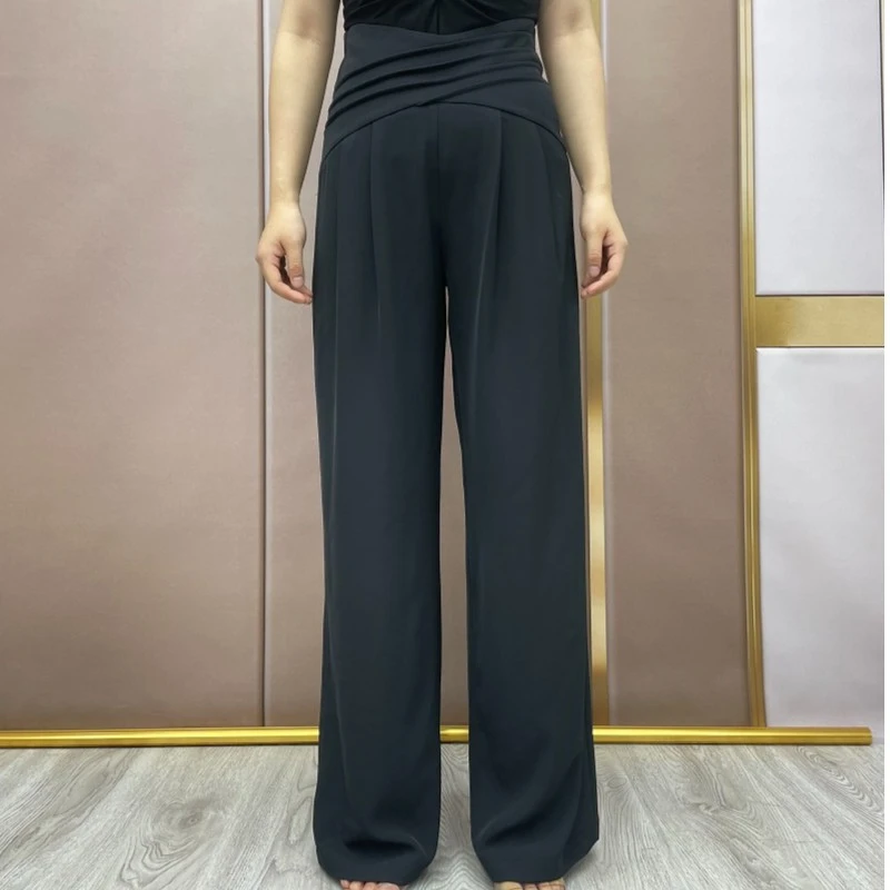 欢舞阁交谊舞裤子吉特巴摩登舞服高腰修身广场舞裤练习舞裤B0064