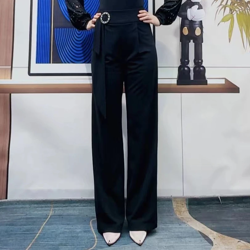 【朵丽丝】吉特巴水兵舞广场舞摩登舞裤直筒裤弹力面料B0096