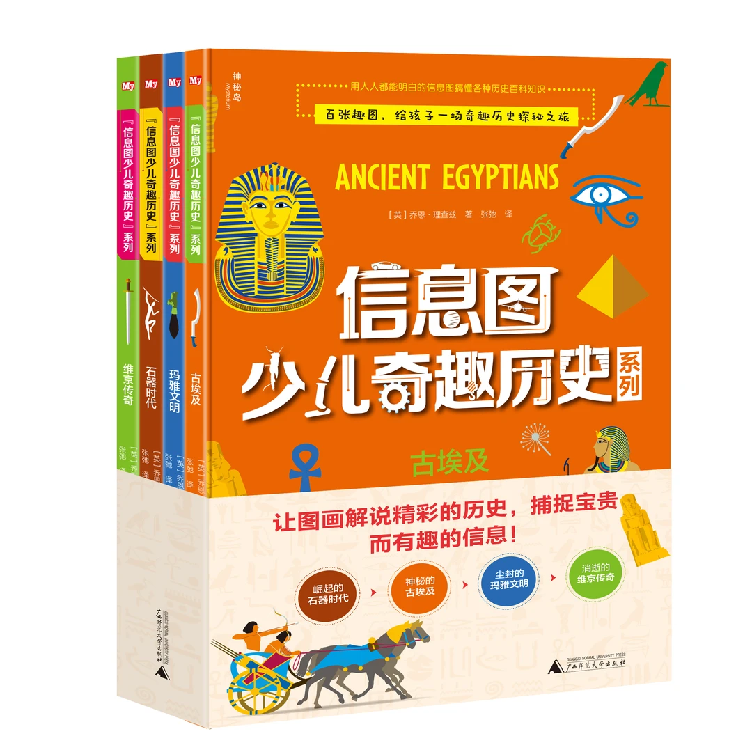 信息图少儿奇趣历史系列（全四册）微瑕