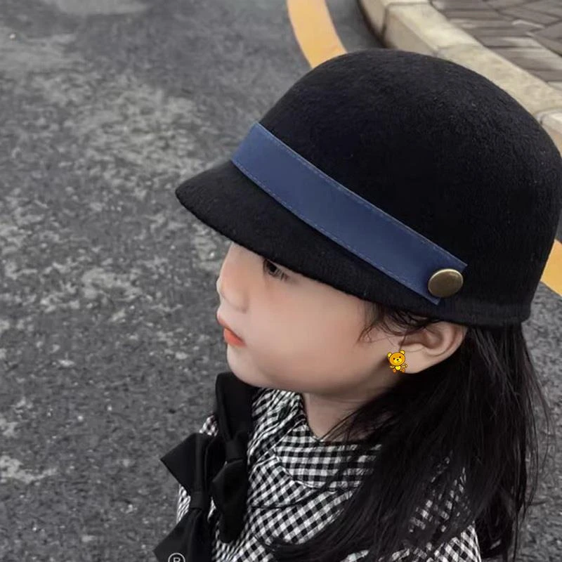 女宝洋气帽子春秋英伦风2023新款儿童礼帽短檐时尚女款洋气好看的