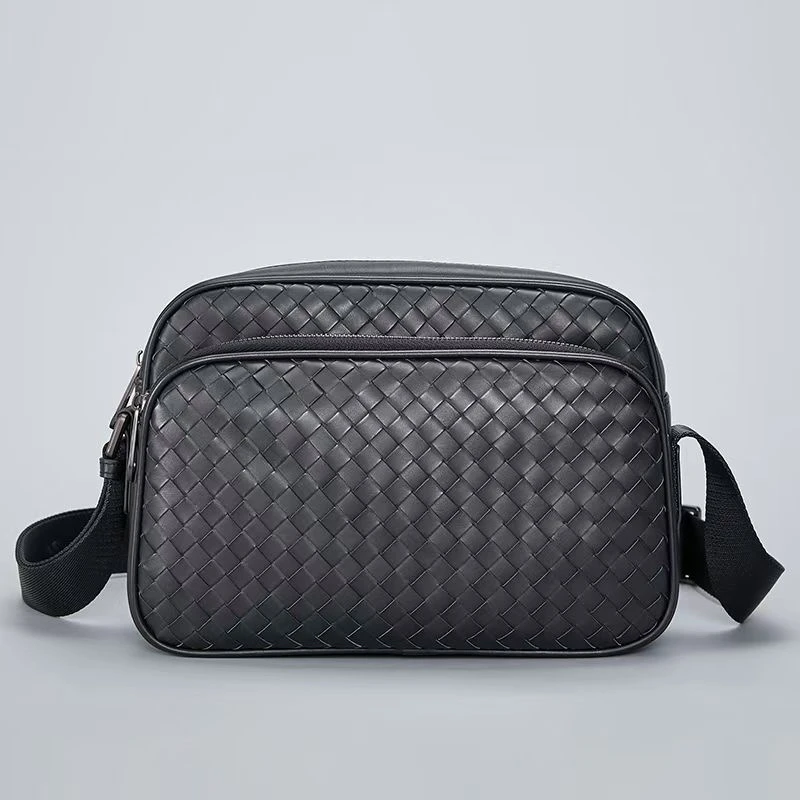 高品质新款手工打蜡编织斜挎相机包