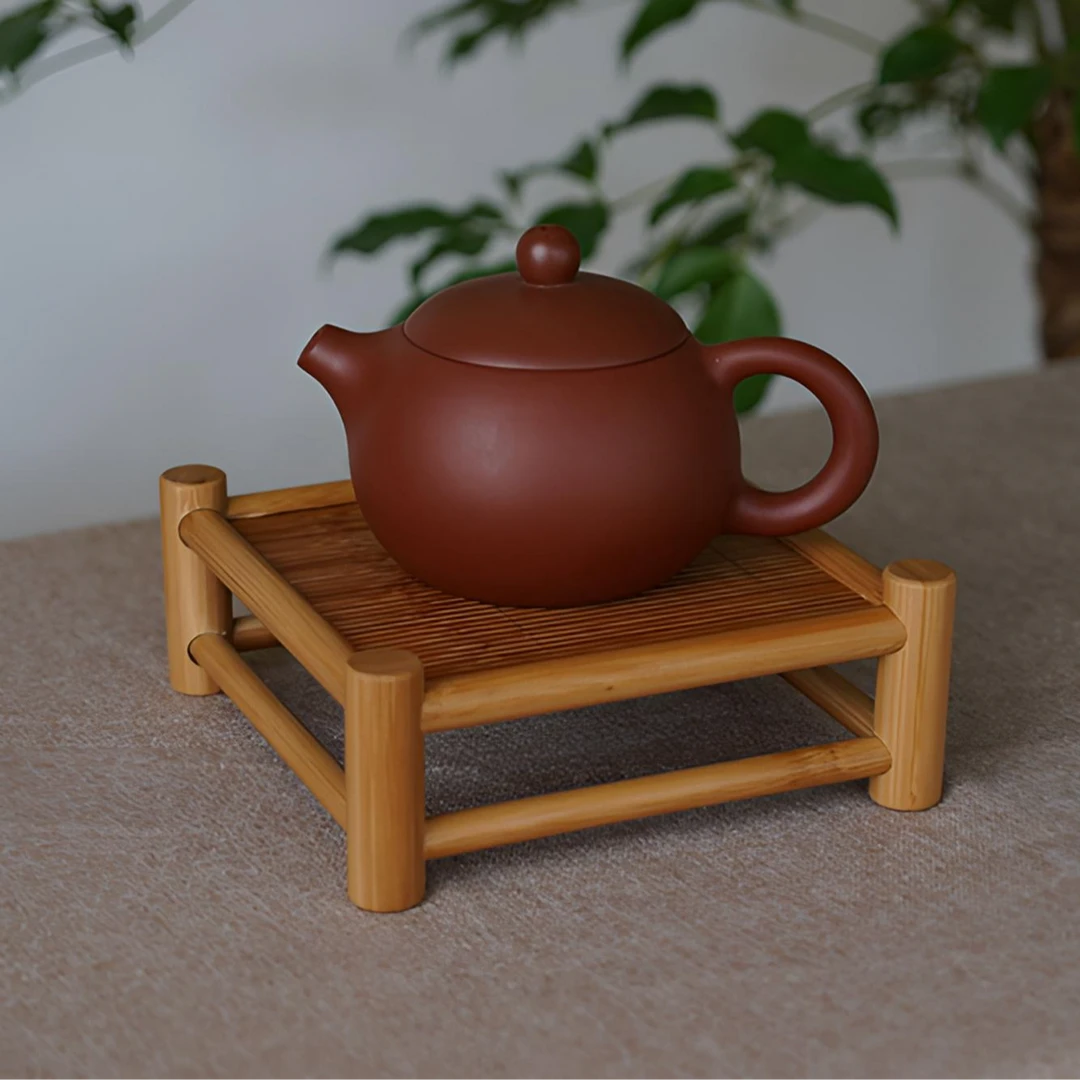 绿水】手工竹编小茶台中式茶盘壶承干泡台壶台花托盆栽底座摆台