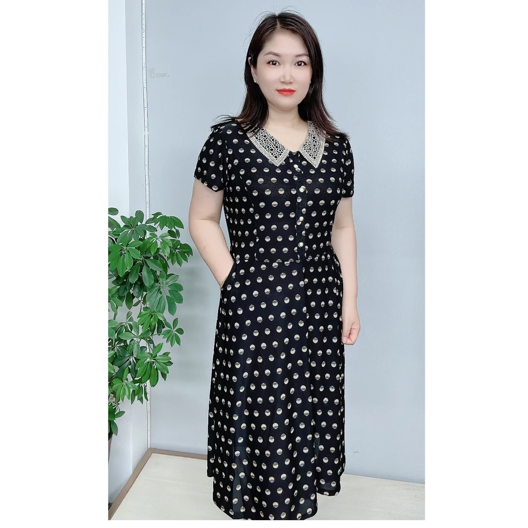 2024 新款妈妈装 夏季娃娃领 连衣裙