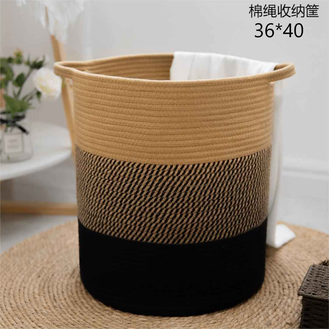 棉绳储物收纳筐置物客厅圆形家用