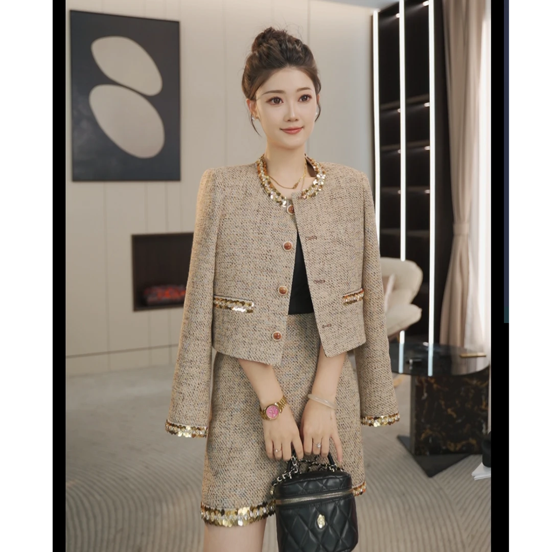 Shier/诗尔2025春季新款设计时尚精致小香风短外套10034