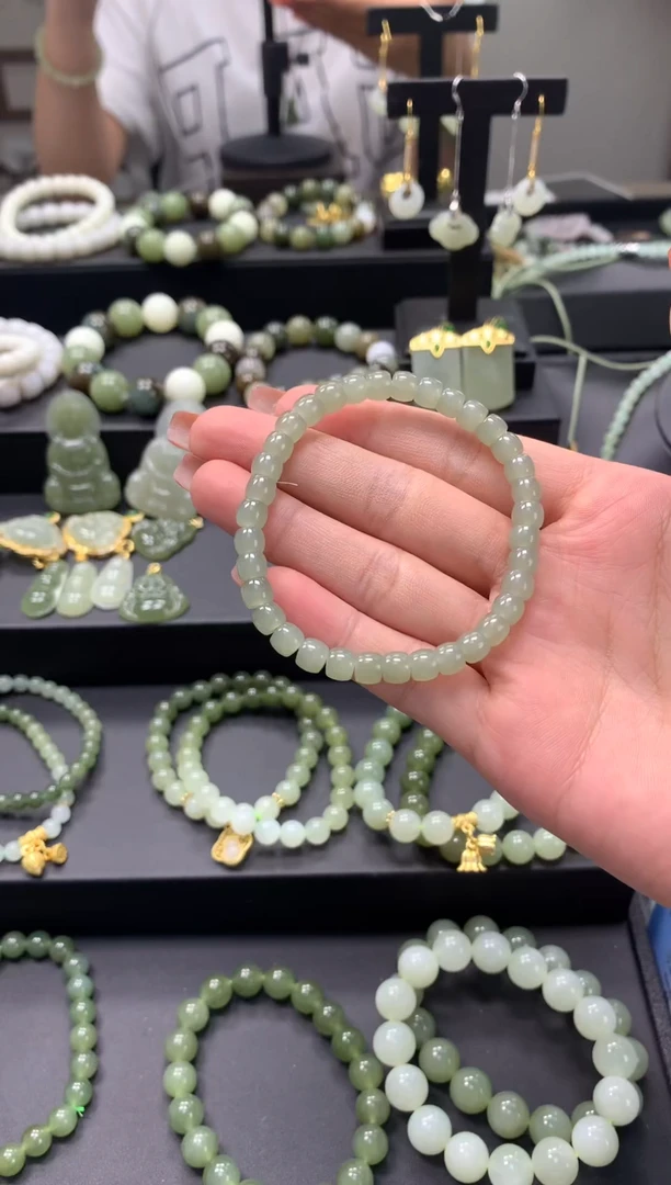 【闪购商品】和田玉手串未镶嵌老型珠 卡6
