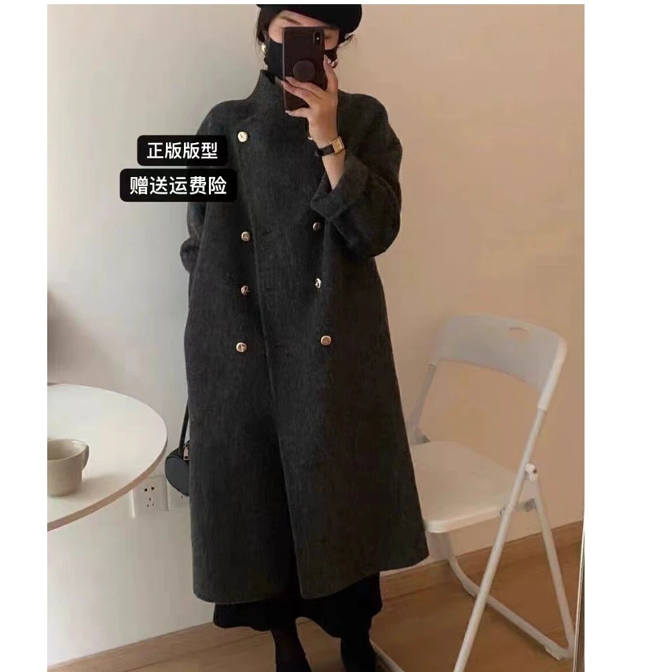 米雅【237】韩版双面呢羊毛大衣冬季显瘦气质白搭款毛呢中长款秋冬