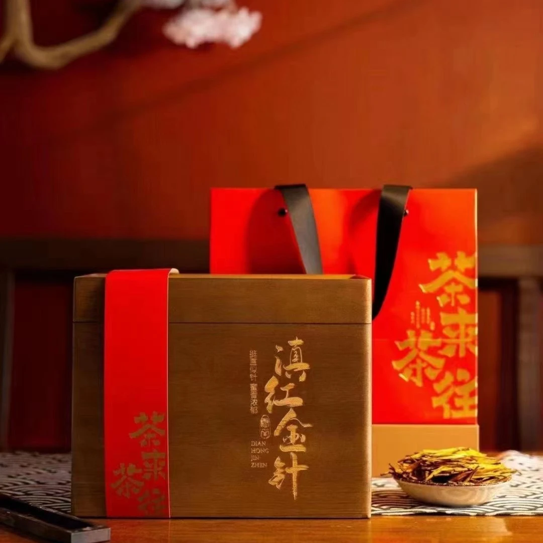 蜜香滇红金针茶正宗云南凤庆大金针醇厚回甘滇红茶礼盒装500g送礼