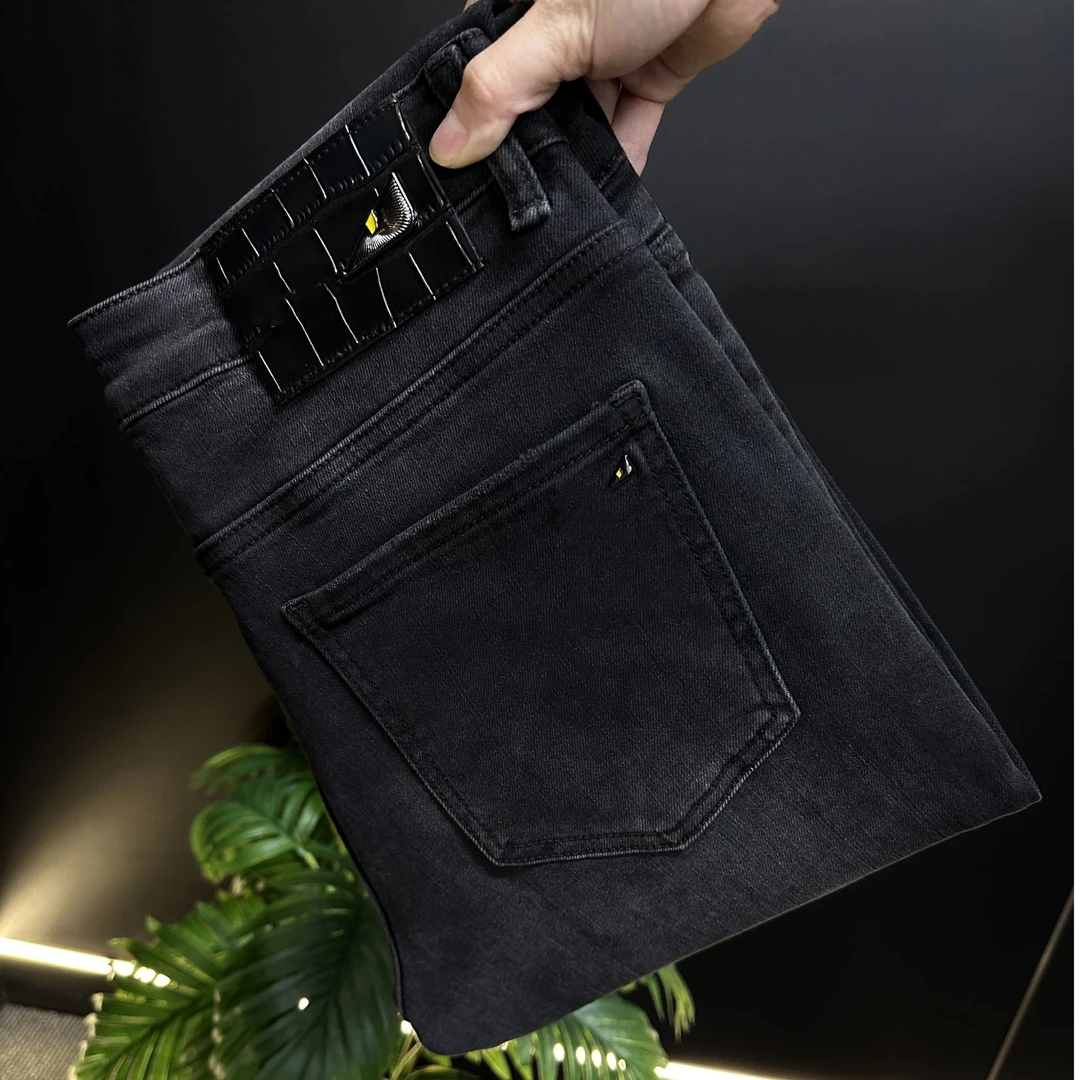 【ZB奢品】2024新秋冬款高级灰高端男牛仔裤子百搭修身水洗牛仔裤子