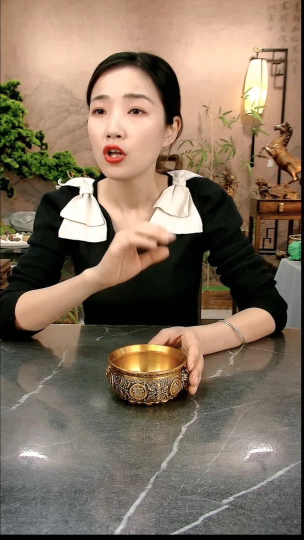 【闪购商品】书法峰*黄铜 狮耳聚宝盆
