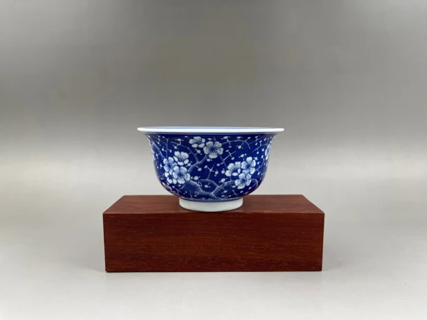曹诚老师作品 品若堂 前春风祥玉主力画师 柴窑 冰梅撇口杯