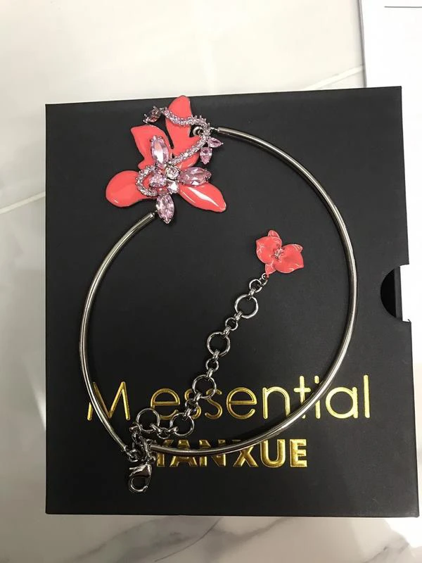 锌合金花岗石项链 0012粉花项链