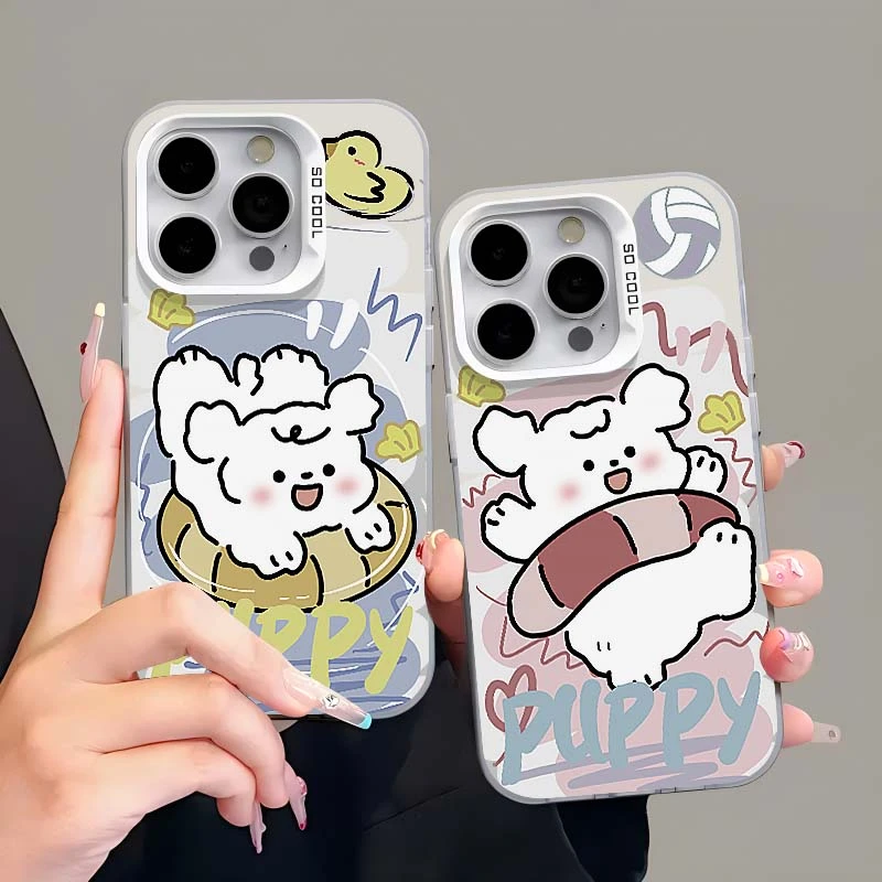 泳圈小狗元气壳适用iPhone15/14/13手机壳苹果vivo华为小米oppo软