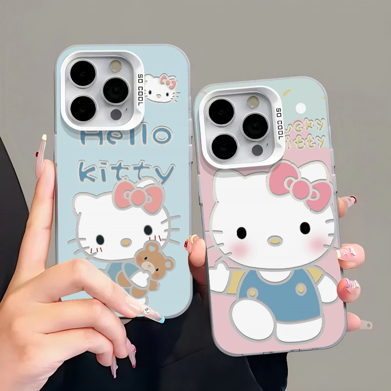 抱熊凯蒂元气壳适用iPhone15/14/13手机壳苹果vivo华为小米oppo软
